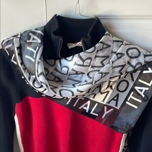 Red and Black Roma Italy scarf